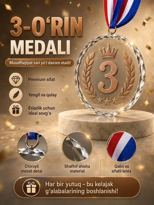 G'oliblik medali, 1-2-3-o'rinlar - 