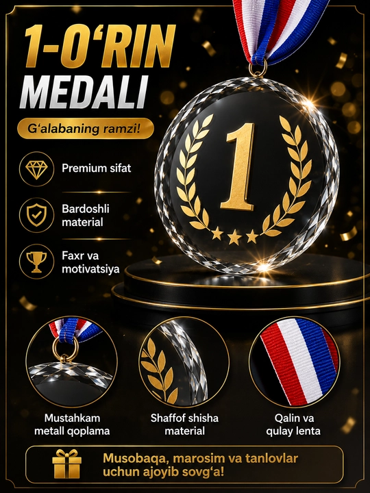 G'oliblik medali, 1-2-3-o'rinlar - 