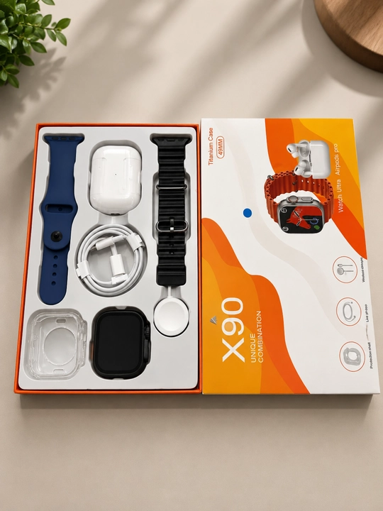 Смарт-часы X90 с AirPods Pro, 2 ремешками и защитным чехлом