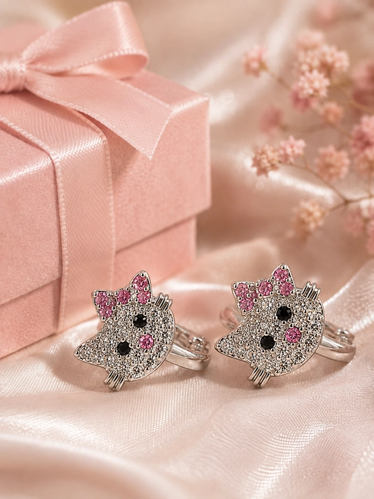 Серьги для девочек, 3 дизайна: кошечка и сердечки, красивые