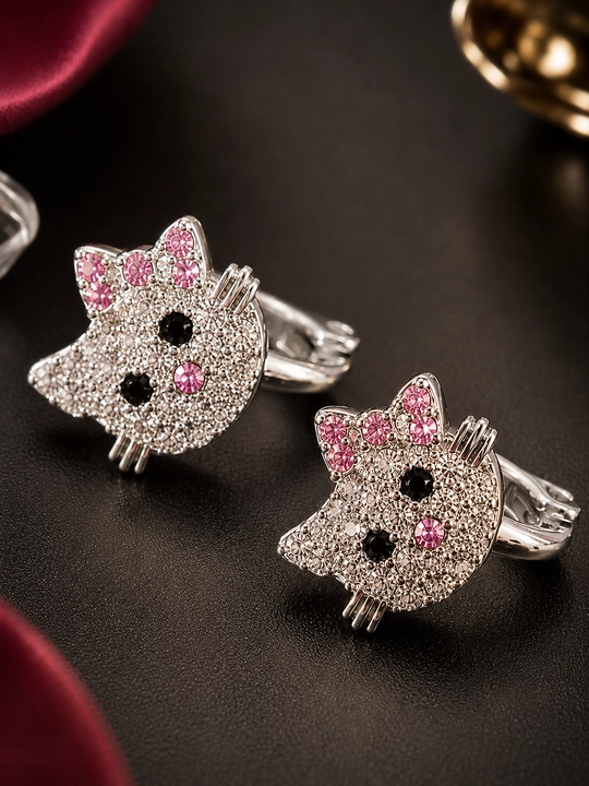 Серьги для девочек, 3 дизайна: кошечка и сердечки, красивые
