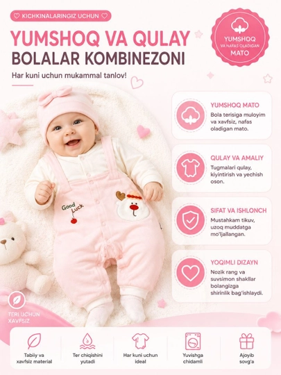 Qizaloqlar uchun kombinezon 0-12 oy - 