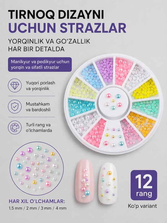 Tirnoq dizayni uchun strazlar - 