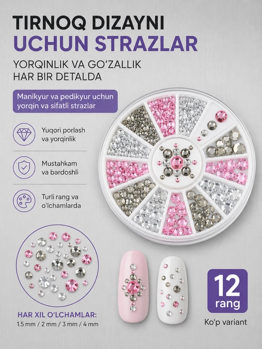 Tirnoq dizayni uchun strazlar - 