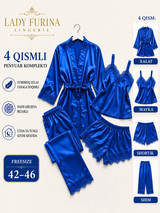 Ayollar uchun 4 qismli penyuar komplekti - 