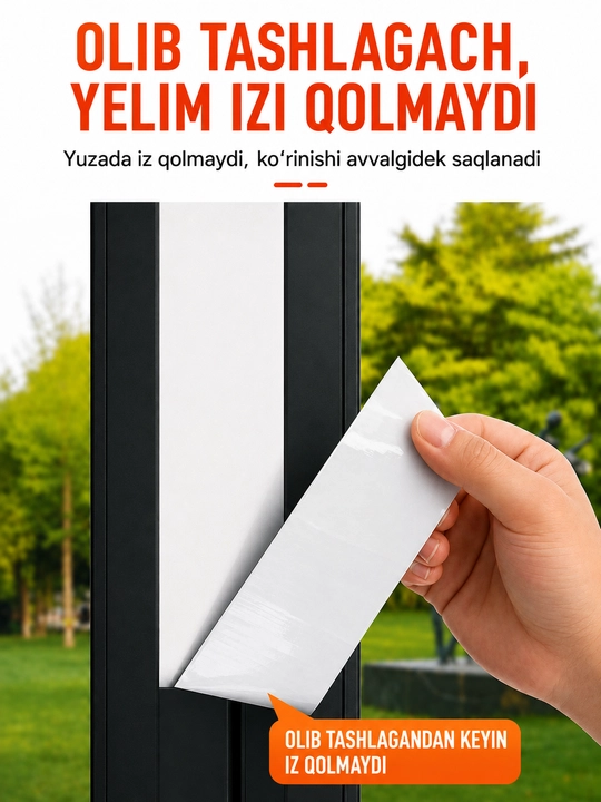 Deraza va eshiklar uchun o‘z-o‘zidan yopishadigan lenta, shamol va sovuqdan himoya