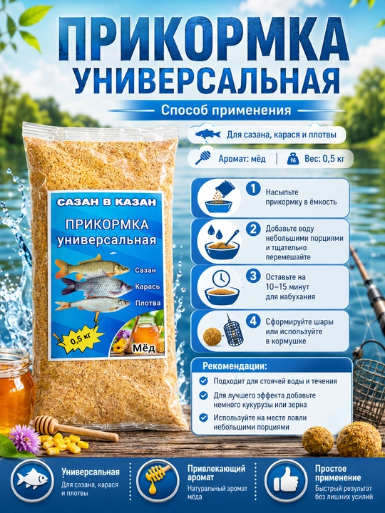 Прикормка сухая, 1000 г