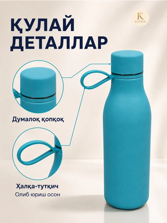 Termos, suv idish, zanglamaydigan po'latdan yasalgan termos, 500 ml, choy, qahva uchun
