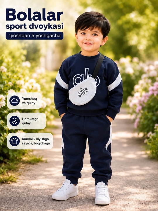 Современный спортивный костюм-двойка для мальчиков, 1–5 лет - 