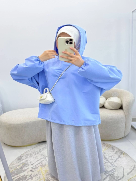 Ayollar uchun oversize xudi, kapyushonli kofta, erkin bichim