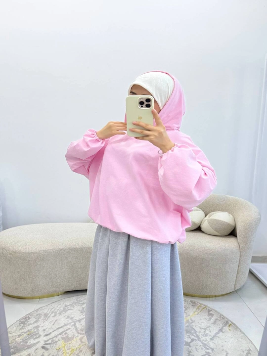 Ayollar uchun oversize xudi, kapyushonli kofta, erkin bichim