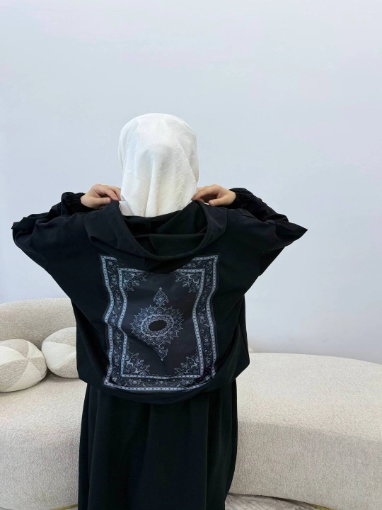 Ayollar uchun oversize xudi, kapyushonli kofta, erkin bichim
