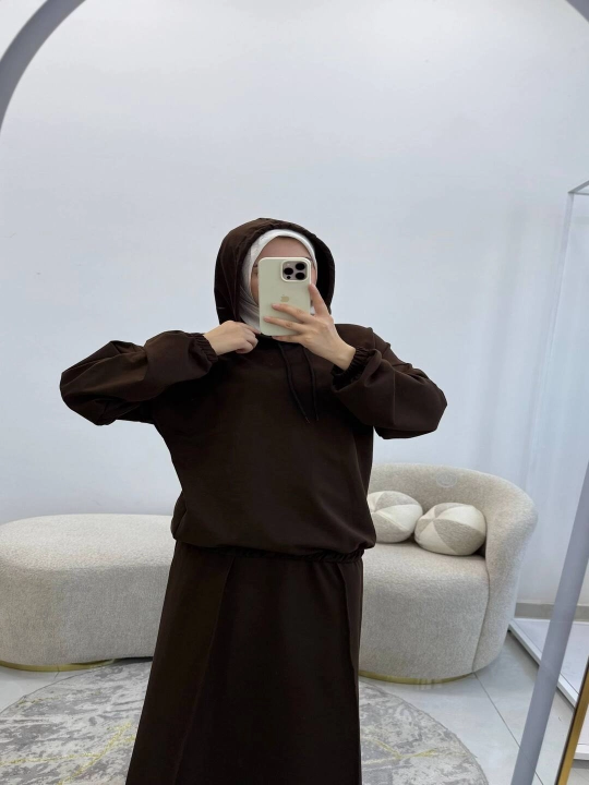 Ayollar uchun oversize xudi, kapyushonli kofta, erkin bichim
