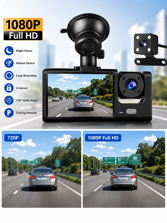 To'liq ekranli videoregistrator barcha turdagi avtomillar uchun Full HD 4K