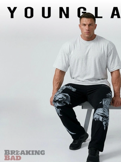 Erkaklar uchun YoungLA sport shimlari, streetwear uslubi, mashg‘ulotlar  kiyish uchun