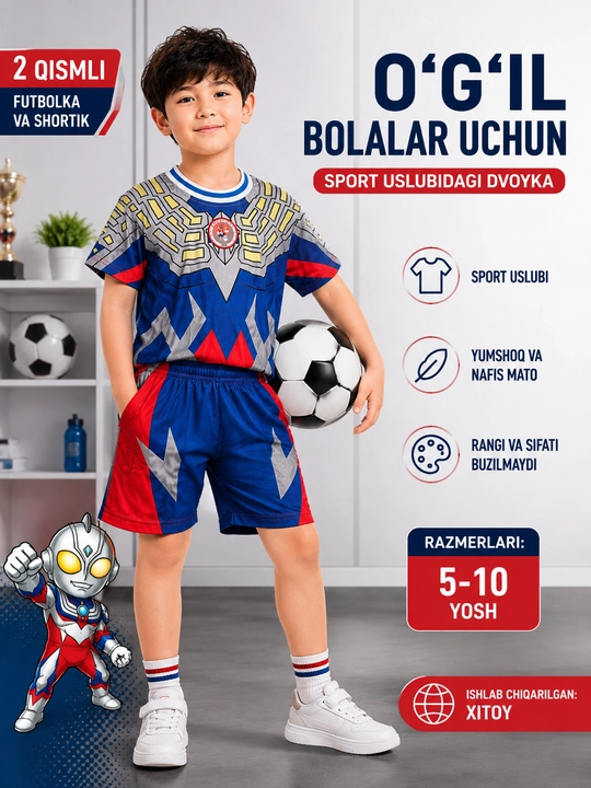 Sport uslubidagi bolalar kiyim to'plami- 5_10yosh - 