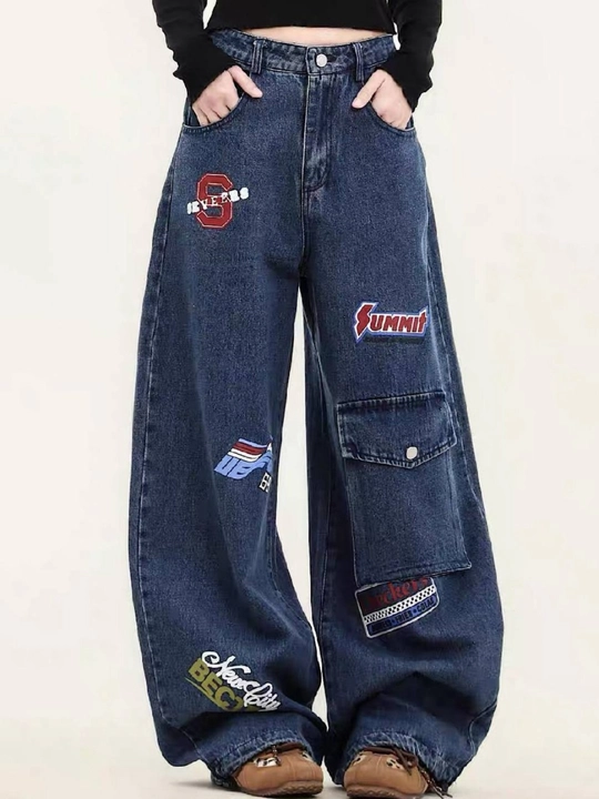 Oversize Baggy ayollar shimi - Ayollar uchun keng jinsilar Y2K - 