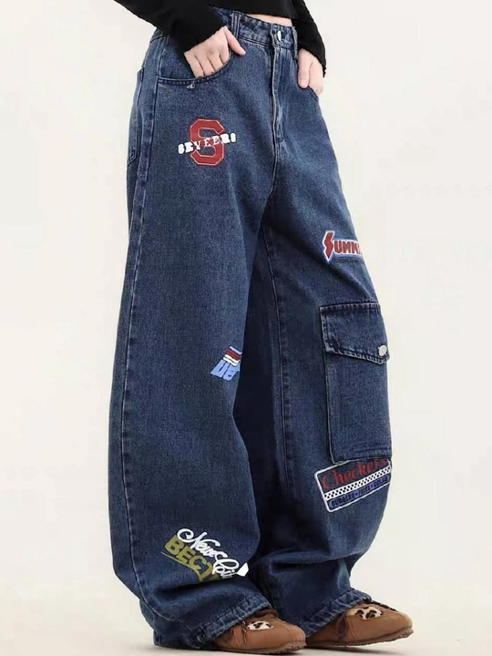 Oversize Baggy ayollar shimi - Ayollar uchun keng jinsilar Y2K