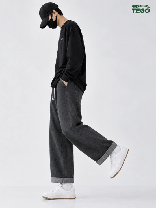 Erkaklar uchun baggy jinsi shimlar, keng oversize