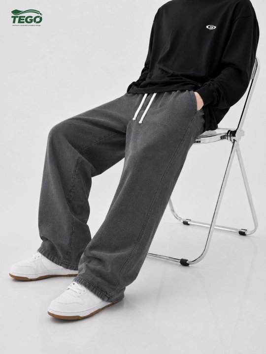 Erkaklar uchun baggy jinsi shimlar, keng oversize