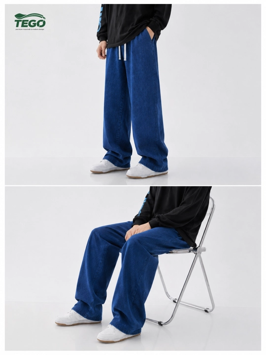 Erkaklar uchun baggy jinsi shimlar, keng oversize