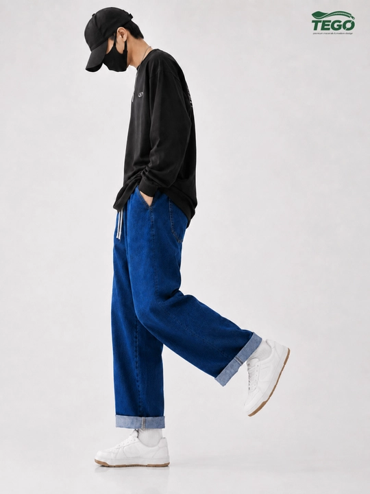 Erkaklar uchun baggy jinsi shimlar, keng oversize