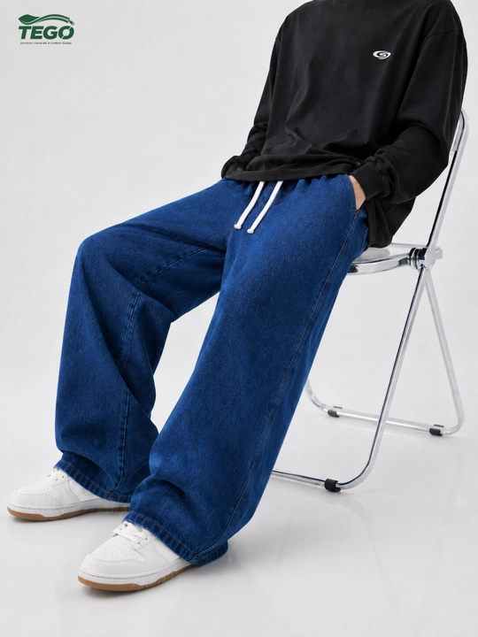 Erkaklar uchun baggy jinsi shimlar, keng oversize