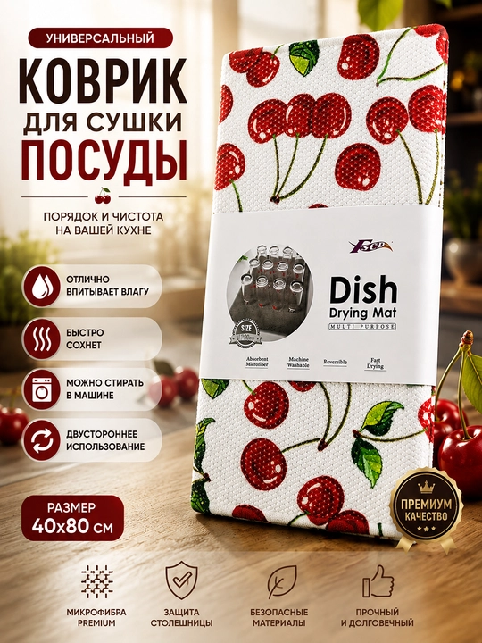 Коврик для сушки посуды из микрофибры, впитывающий кухонный коврик - 