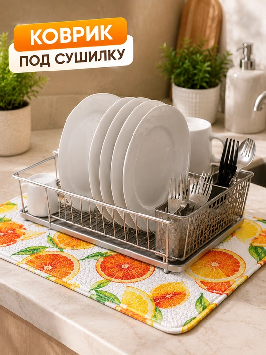 Коврик для сушки посуды из микрофибры, впитывающий кухонный коврик
