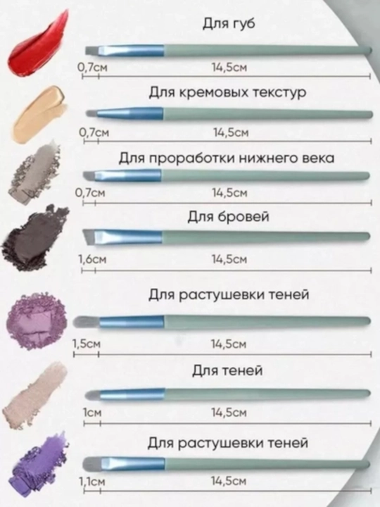 Makiyaj uchun cho‘tkalar, to‘plamda 13 dona, g‘ilof bilan