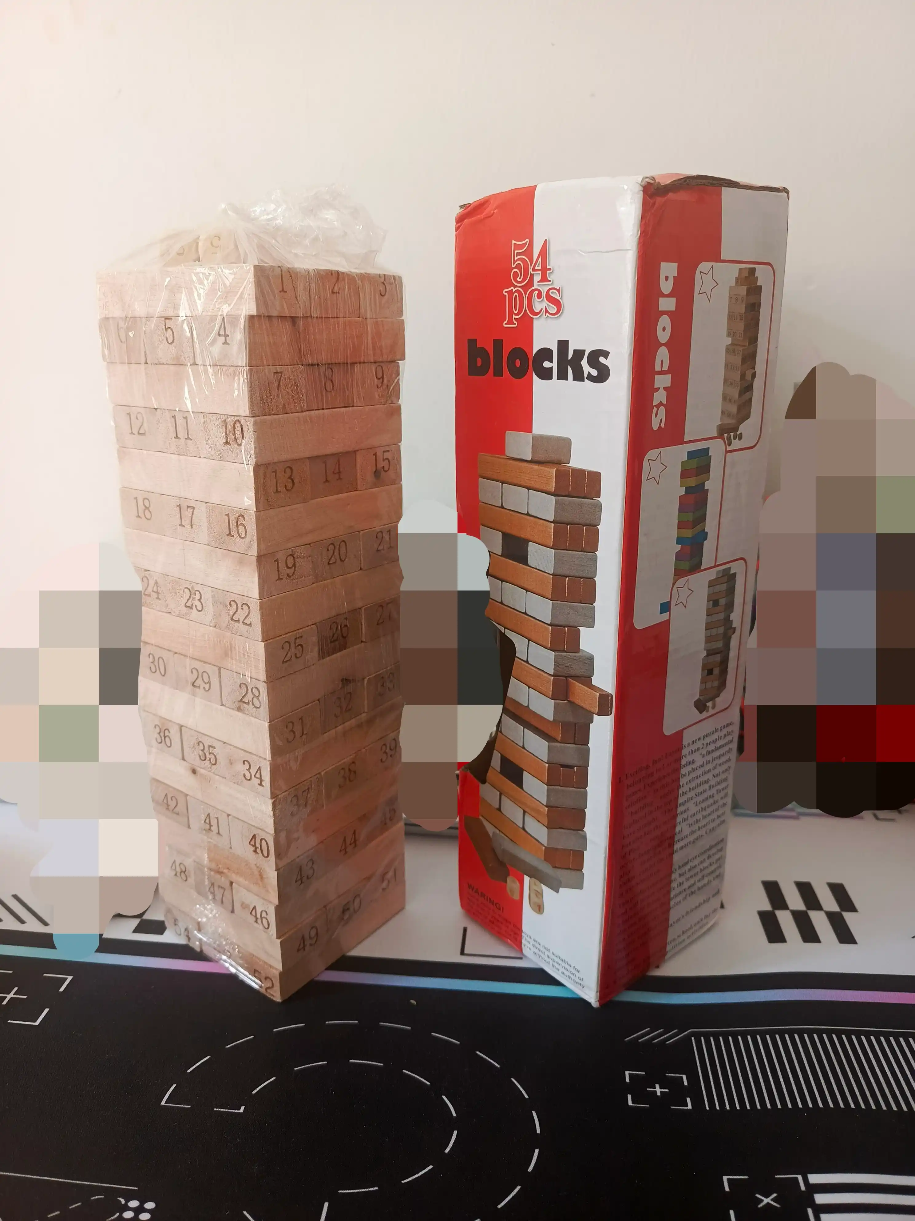 Jenga 54 ta yog‘och kubiklar, bolalar uchun o‘yinchoq