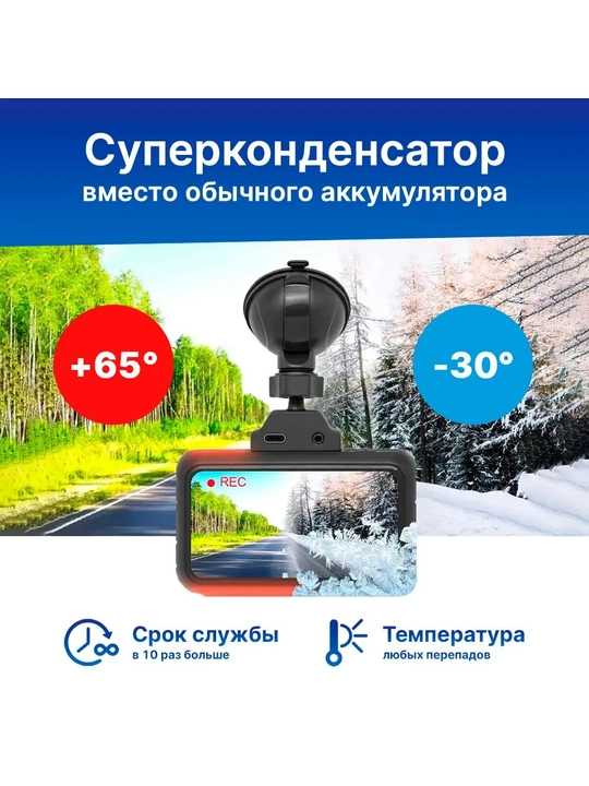 Видеорегистратор TrendVision TDR-725 Real 4K 2CH