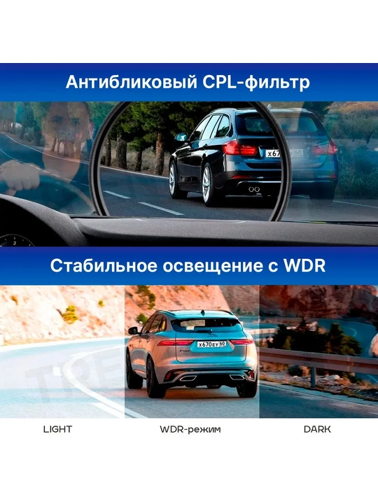 Видеорегистратор TrendVision TDR-725 Real 4K 2CH