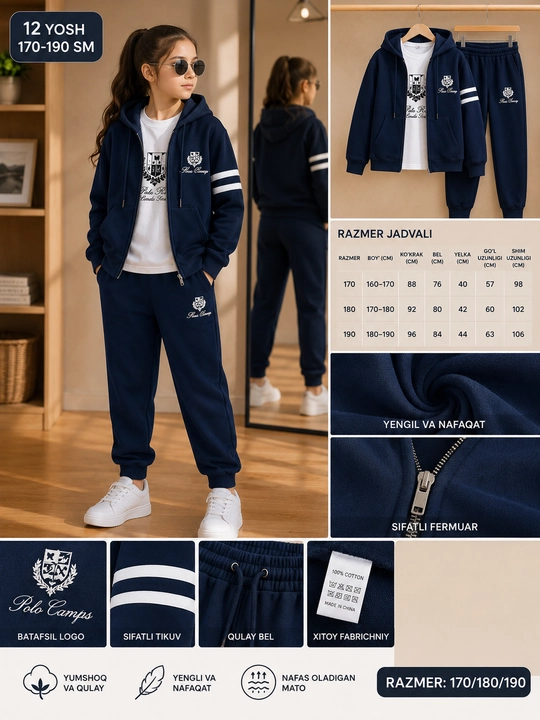 Qizlar uchun sport kostyumi