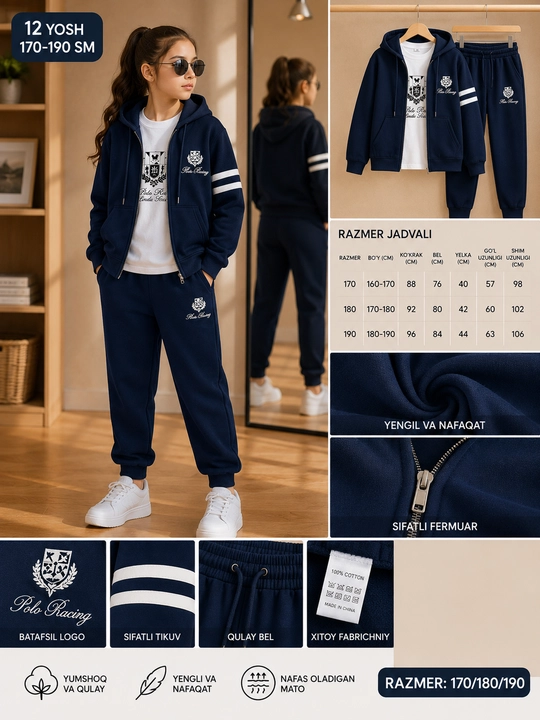 Qizlar uchun sport kostyumi - 