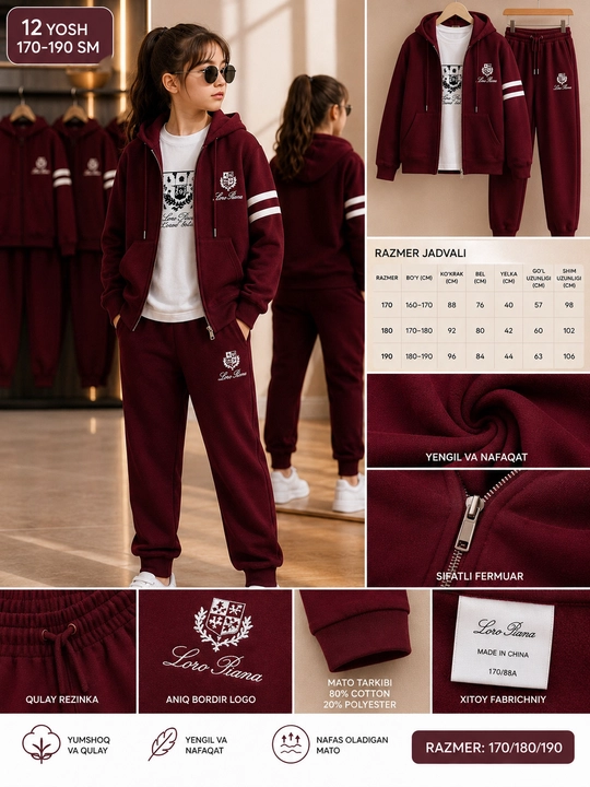 Qizlar uchun sport kostyumi - 