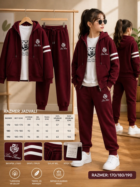 Qizlar uchun sport kostyumi