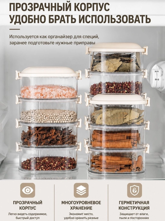 Кухонный контейнер-органайзер для специй, на 5 уровней - 