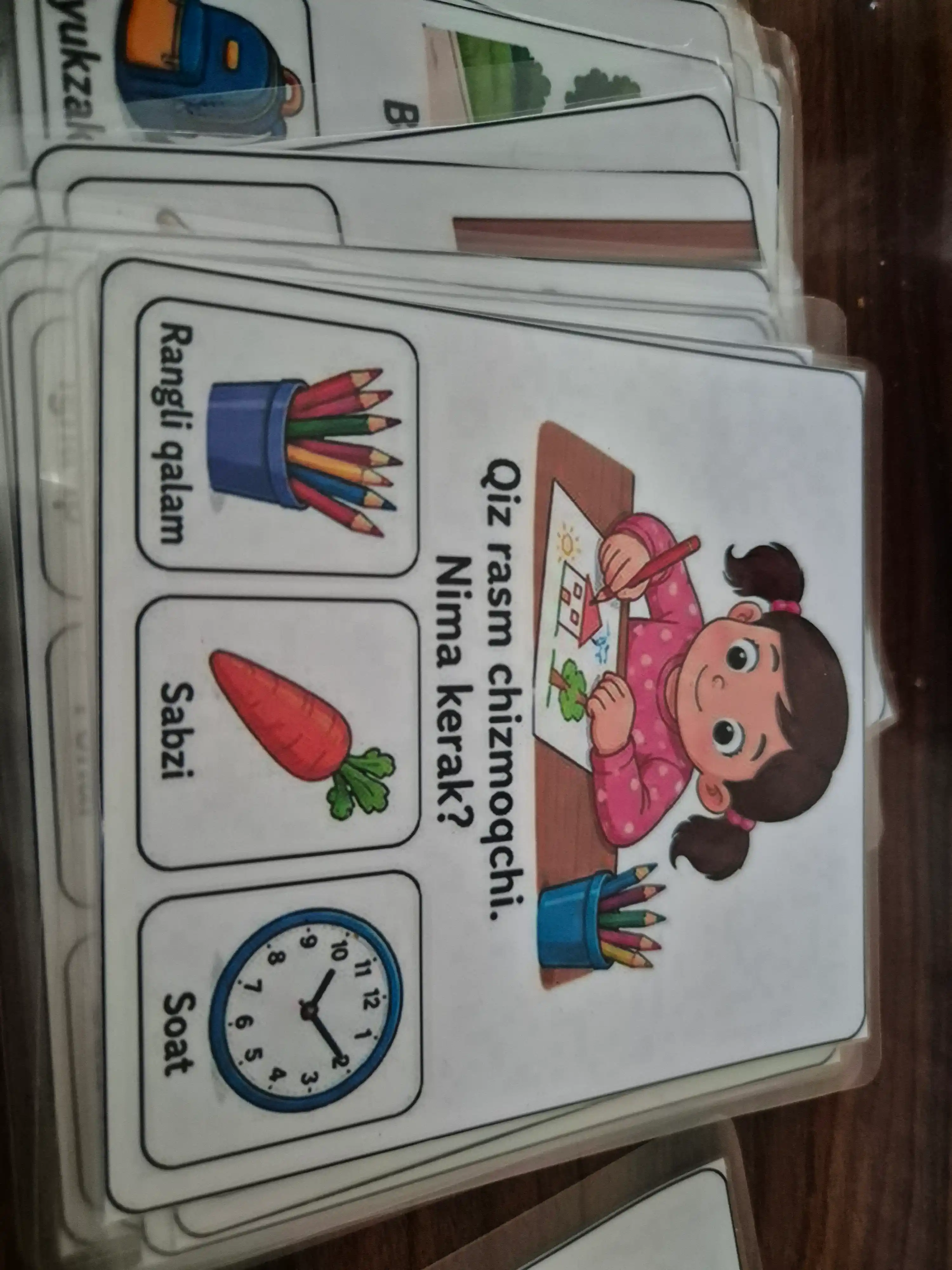 Nima kerak? didaktik kartochkalari
