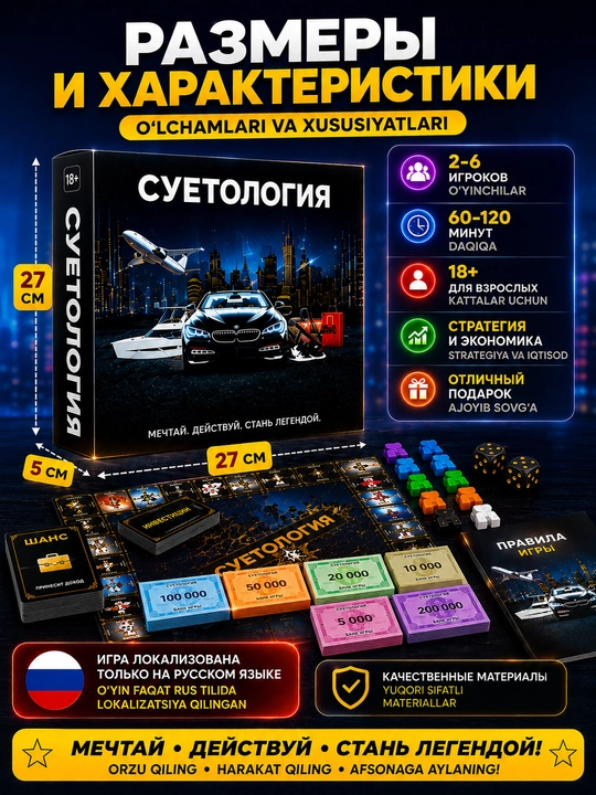 Настольная игра Суетология для компании друзей — стратегия, экономика и путь к успеху