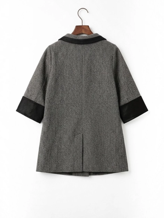 Klassik ayollar kardigani, yengil mavsumiy jaket, tvid palto