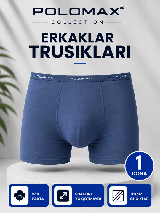 Erkaklar universal trusiklari, bokschilar, barcha mavsumiy, nafas oluvchi, 1 dona - 