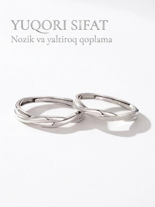 Juft uzuklar o'rim, infiniti, relyef, to'lqin, pryajka, 2 dona, o'lchami sozlanadi
