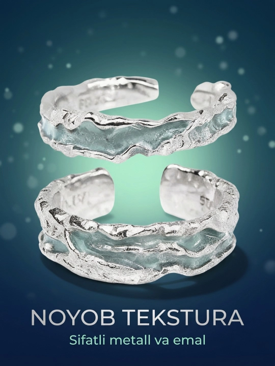 Juft uzuklar o'rim, infiniti, relyef, to'lqin, pryajka, 2 dona, o'lchami sozlanadi