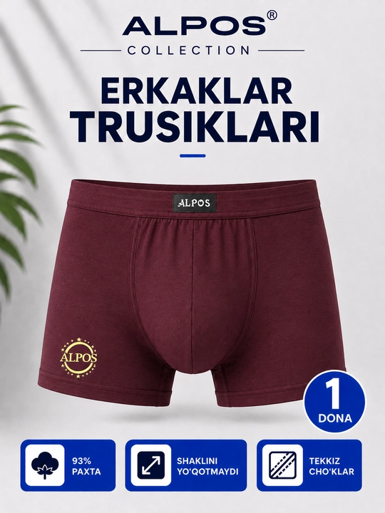 Erkaklar uchun trusilari, ichki kiyim, yorqin ranglarda, yumshoq - 