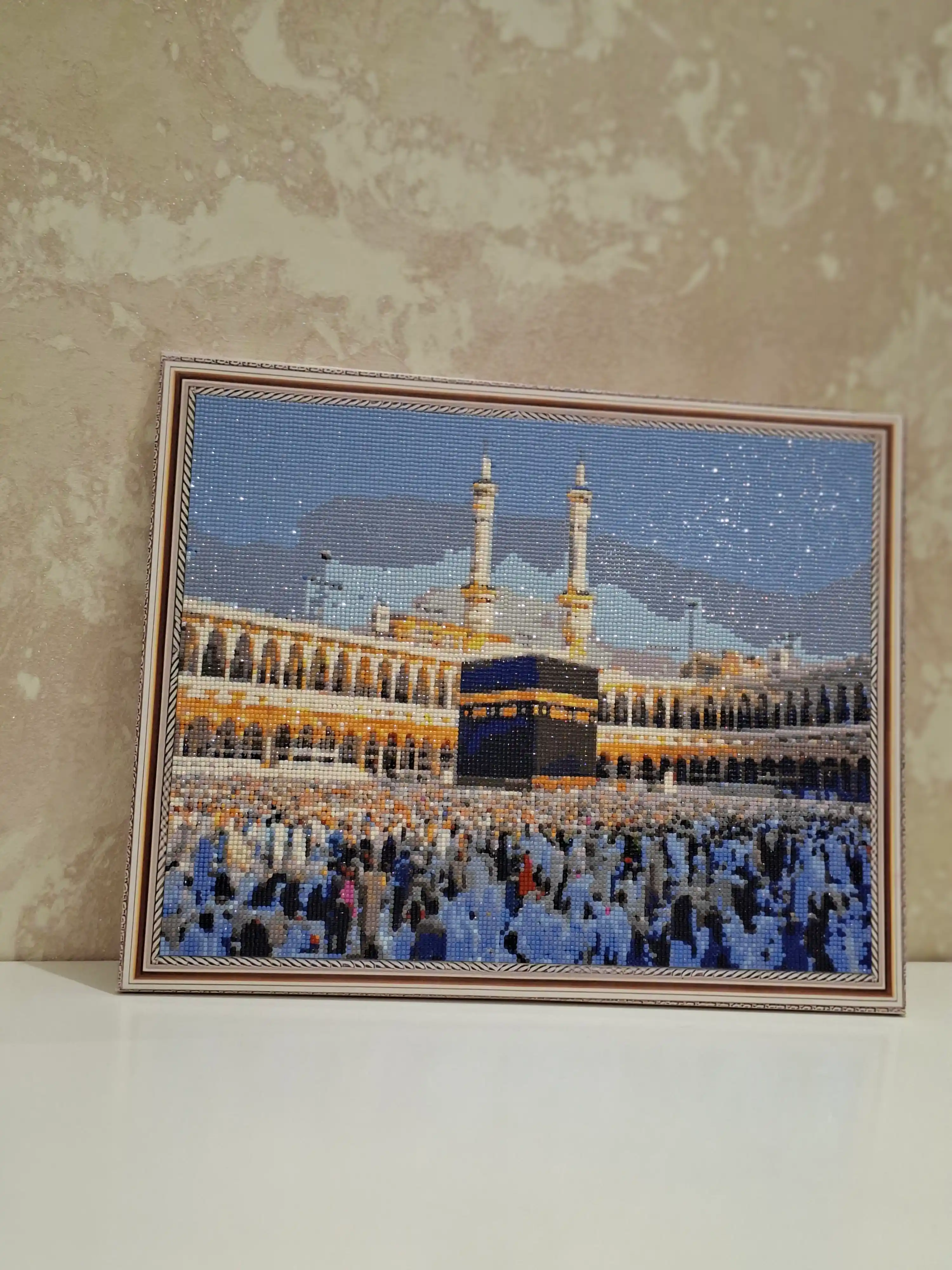 Olmosli toshli mozaika "ISLOM" mavzusida, ramkaga tortilgan, 40*50 sm