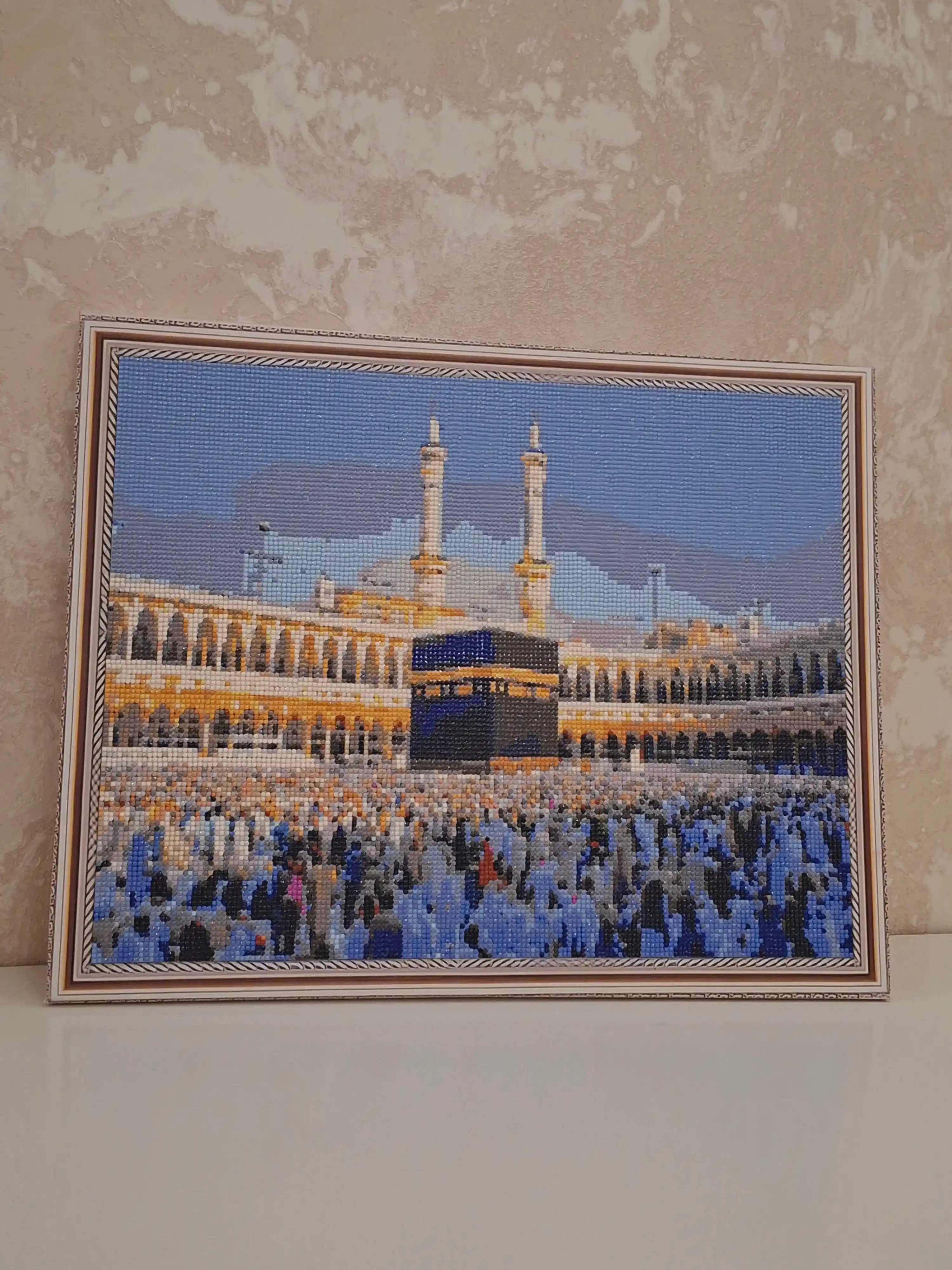 Olmosli toshli mozaika "ISLOM" mavzusida, ramkaga tortilgan, 40*50 sm