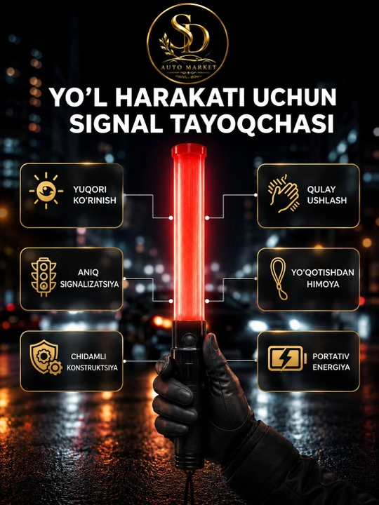 LED signal tayoqchasi SF-900, yo‘l harakati uchun ogohlantiruvchi chiroq