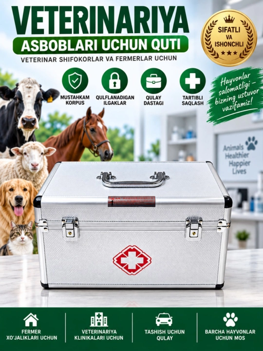 Veterinariya uchun tibbiy asboblar qutisi — Keys, veterinariya jihozlarini saqlash uchun - 