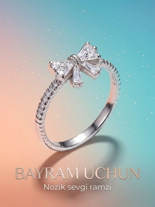Ayollar tiara uzugi, kumush tiara, toj, 1 dona, o‘lchami sozlanadigan